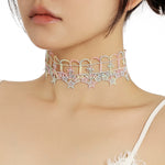 Mori color hollowed butterfly flowers lace choker