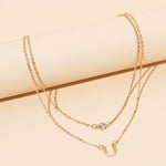 Cold wind simple zircon multi-layer necklace