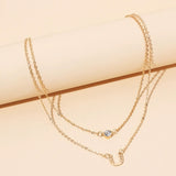 Cold wind simple zircon multi-layer necklace