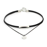 Round sequin black multilayer choker collar