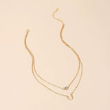 Cold wind simple zircon multi-layer necklace