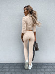 Long sleeve top casual pants fashion tracksuit