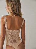 High-waisted sequined sexy camisole vest