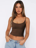 Knitted women's slim-fit top Spice Girl halter vest with a base shirt