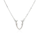 Antler necklace short collarbone chain for women