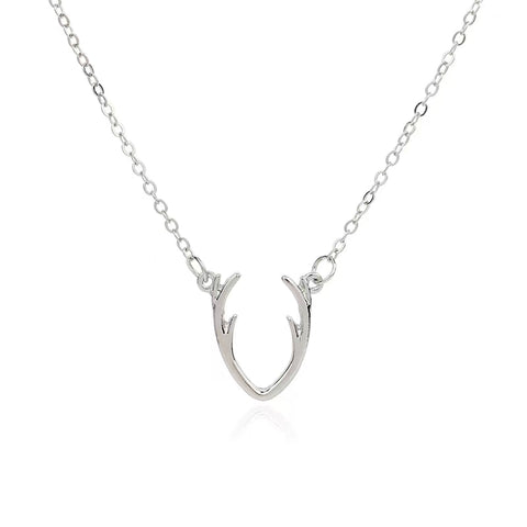 Antler necklace short collarbone chain for women