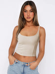 Knitted women's slim-fit top Spice Girl halter vest with a base shirt