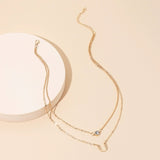 Cold wind simple zircon multi-layer necklace