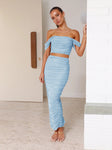 wipe chest blouse pure half skirt female summer two-piece set