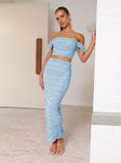 wipe chest blouse pure half skirt female summer two-piece set