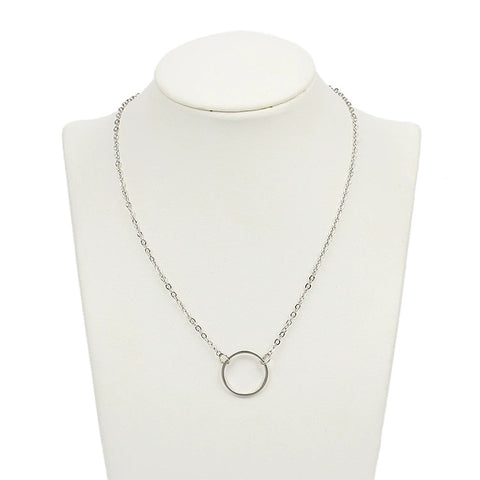 Geometric circle necklace Circular collarbone chain