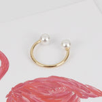 Temperament round pearl opening adjustable ring