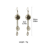 Vintage steampunk skull mechanical gear earrings