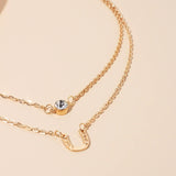 Cold wind simple zircon multi-layer necklace