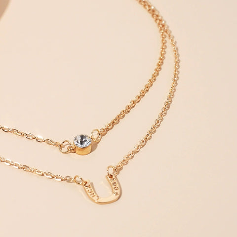 Cold wind simple zircon multi-layer necklace