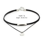 Round sequin black multilayer choker collar