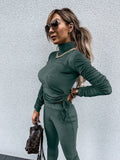 Long sleeve top casual pants fashion tracksuit