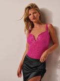 High-waisted sequined sexy camisole vest