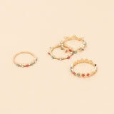 Cold wind color rice bead index finger joint ring