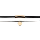 Round sequin black multilayer choker collar