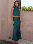 Halter top draping skirt casual fashion suit