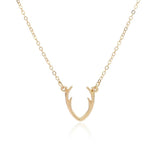 Antler necklace short collarbone chain for women