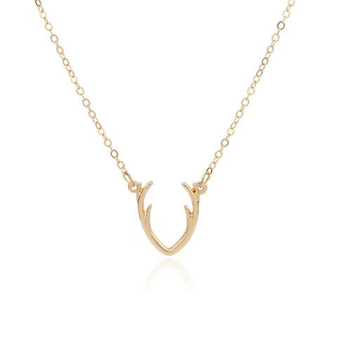 Antler necklace short collarbone chain for women