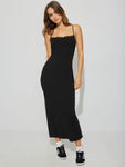 Y2K skirt commuter dress slim slit lace slip dress pure wind dress