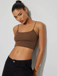 Solid color bm halter vest women's summer knitted short top Y2K base shirt