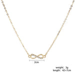 Fashion hollow 8-figure diamond bow necklace