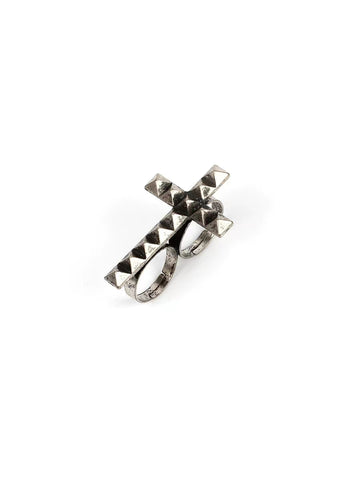 Crucifixion ring with two fingers