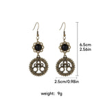 Vintage steampunk skull mechanical gear earrings