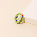 Colorful woven rice bead ring