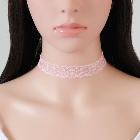 Punk lace necklace choker