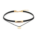 Round sequin black multilayer choker collar