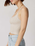 Knitted women's slim-fit top Spice Girl halter vest with a base shirt