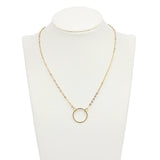 Geometric circle necklace Circular collarbone chain