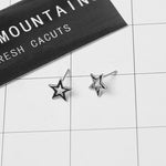 minimalist hollow five-pointed star smooth earrings