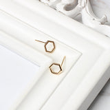 Simple hexagonal geometric stud earrings