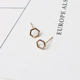 Simple hexagonal geometric stud earrings