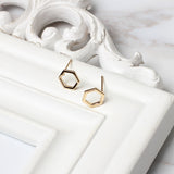 Simple hexagonal geometric stud earrings