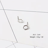 Simple hexagonal geometric stud earrings