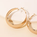 Retro geometric large circle smooth earrings