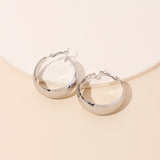 Retro geometric large circle smooth earrings