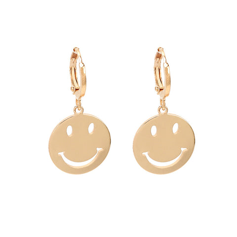 Glossy sequin smiley earrings