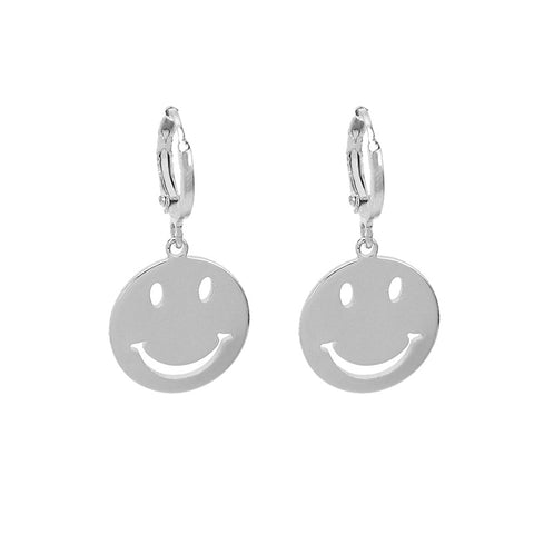 Glossy sequin smiley earrings