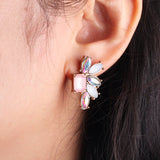 geometric acrylic rhinestone earrings