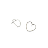 simple pure copper geometric heart love earrings