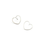 simple pure copper geometric heart love earrings