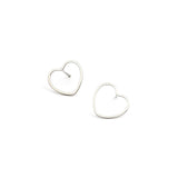 simple pure copper geometric heart love earrings